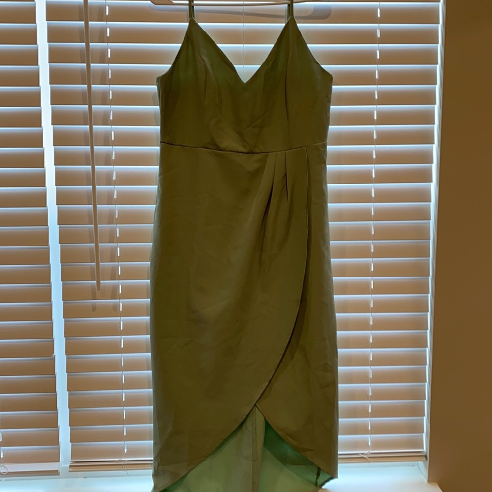 Sage green formal high low dress